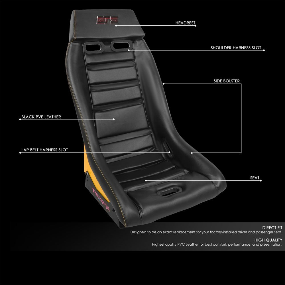 NRG PRI-100BK-ARCADE GT Retro PRISMA Fixed Bucket Racing Seat NRG-PRI-100BK-ARCADE