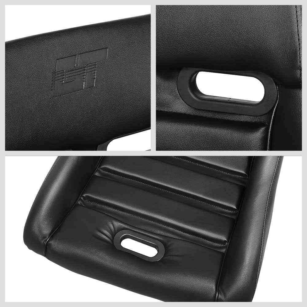 NRG PRI-100BK-MIDNIGHT GT Retro PRISMA Fixed Bucket Racing Seat Black NRG-PRI-100BK-MIDNIGHT