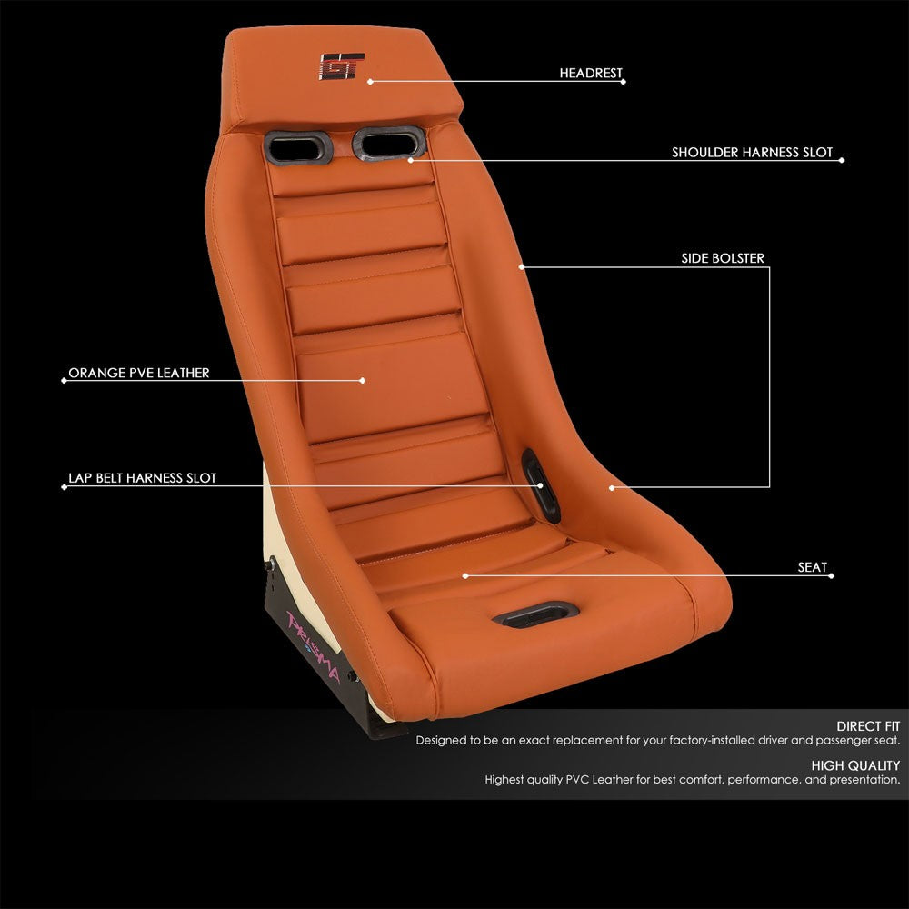 NRG PRI-100BR-STARDUST GT Retro PRISMA Fixed Bucket Racing Seat Brown NRG-PRI-100BR-STARDUST