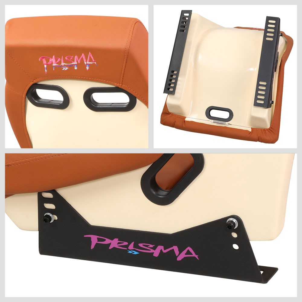 NRG PRI-100BR-STARDUST GT Retro PRISMA Fixed Bucket Racing Seat Brown NRG-PRI-100BR-STARDUST