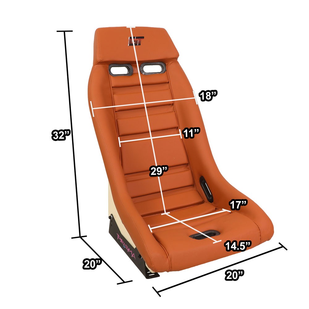 NRG PRI-100BR-STARDUST GT Retro PRISMA Fixed Bucket Racing Seat Brown NRG-PRI-100BR-STARDUST