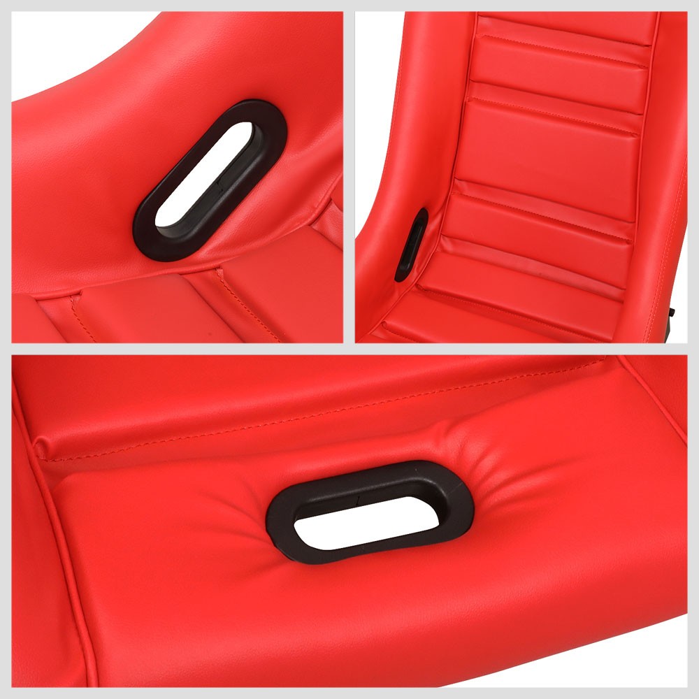 NRG PRI-100RD-STARDUST GT Retro PRISMA Fixed Bucket Racing Seat Red NRG-PRI-100RD-STARDUST