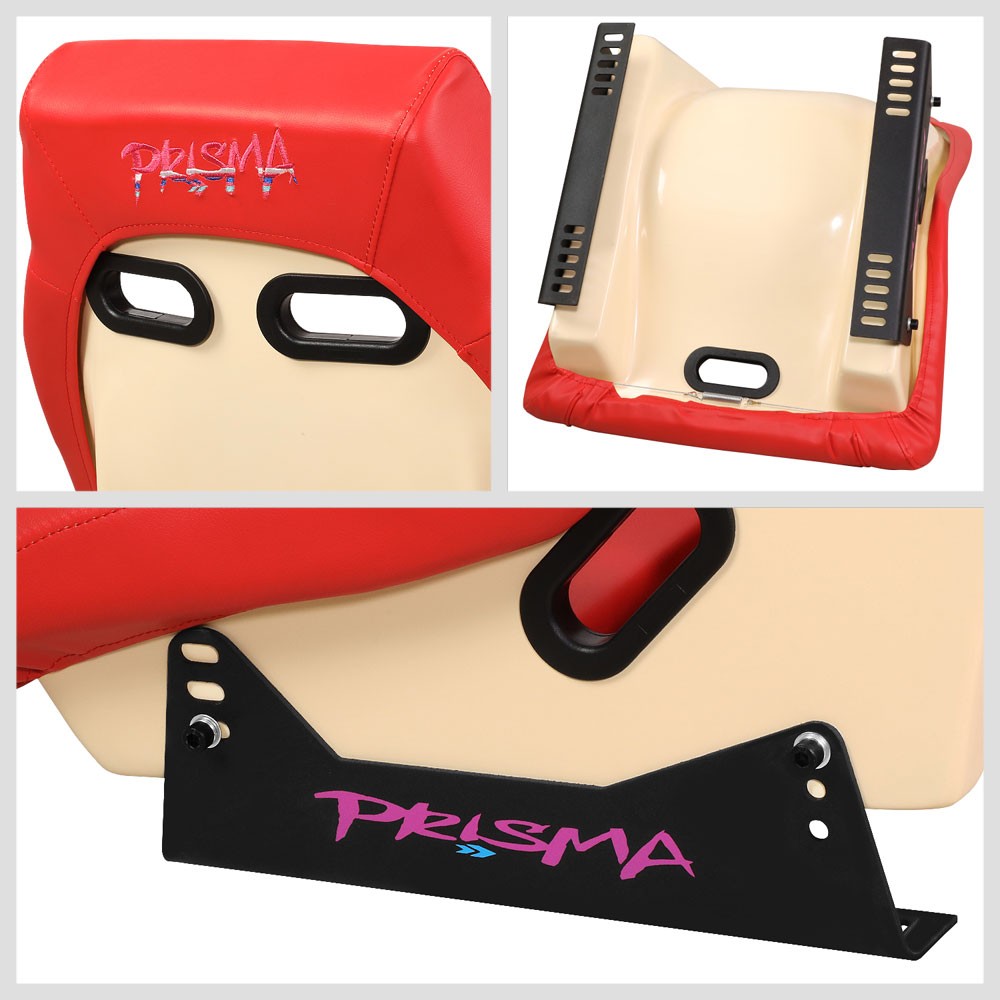 NRG PRI-100RD-STARDUST GT Retro PRISMA Fixed Bucket Racing Seat Red NRG-PRI-100RD-STARDUST