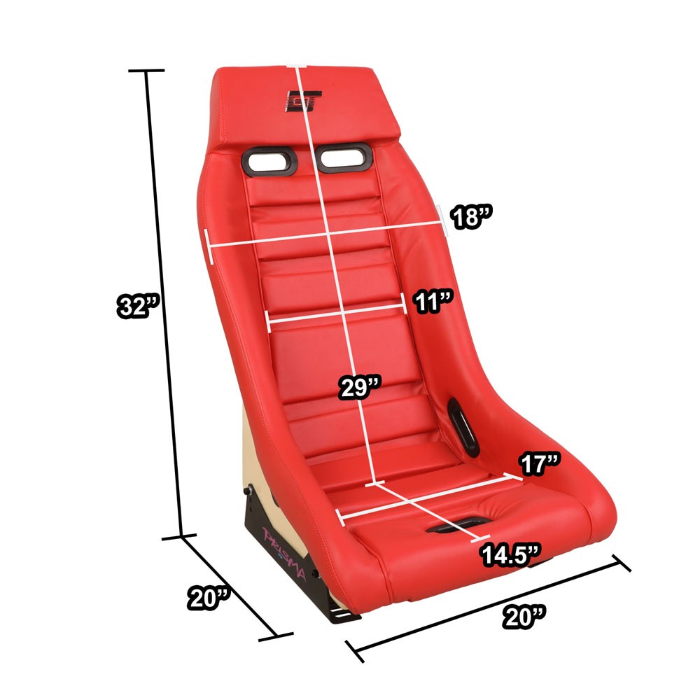 NRG PRI-100RD-STARDUST GT Retro PRISMA Fixed Bucket Racing Seat Red NRG-PRI-100RD-STARDUST