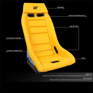 NRG PRI-100YL-OASIS GT Retro PRISMA Fixed Bucket Racing Seat Yellow NRG-PRI-100YL-OASIS