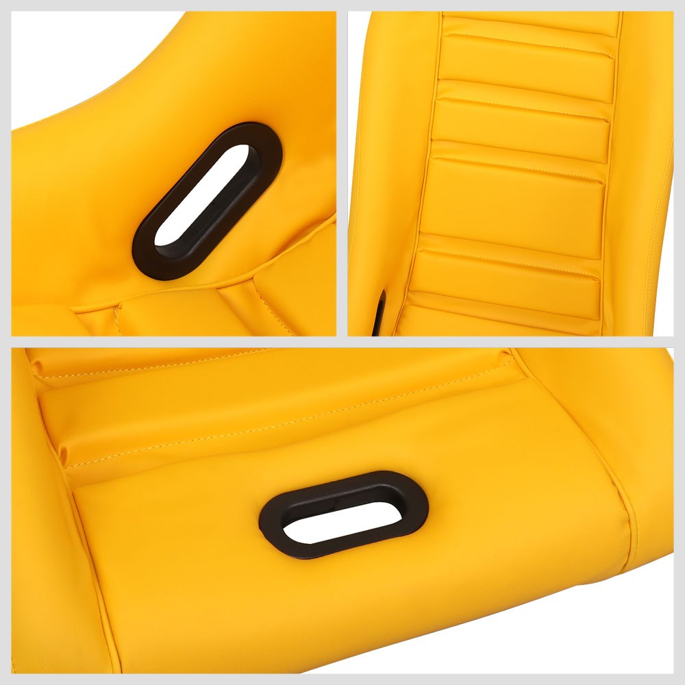 NRG PRI-100YL-OASIS GT Retro PRISMA Fixed Bucket Racing Seat Yellow NRG-PRI-100YL-OASIS
