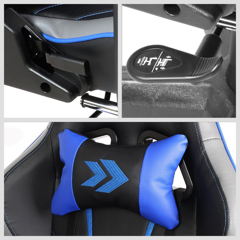 NRG RSC-G100BL Racing Seat Style Reclinable Back/Leg Resting Office Gaming Chair NRG-RSC-G100BL