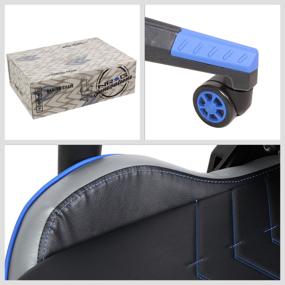 NRG RSC-G100BL Racing Seat Style Reclinable Back/Leg Resting Office Gaming Chair NRG-RSC-G100BL