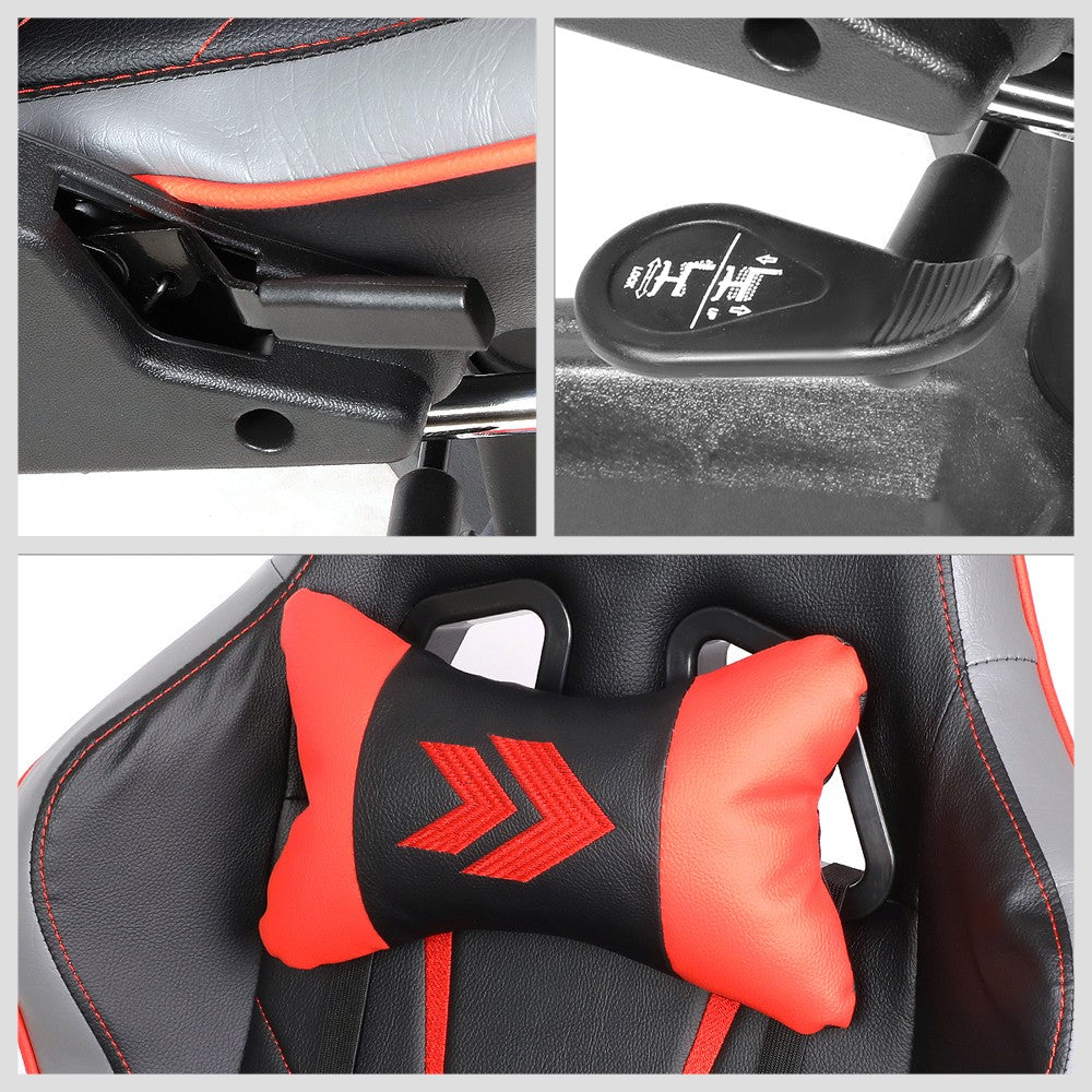 NRG RSC-G100RD Black/Red Cobra Pattern Raceing Style Office Gaming Chair Seat