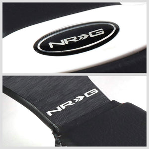 Black Leather/White Thumbrest 320mm RST-001WT NRG Steering Wheel+Horn Button-Steering Wheels & Accessories-BuildFastCar-BFC-NRG-RST-001WT