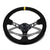 Black Round Holes/Yellow Stripe 350mm 3" Deep RST-006S-Y NRG Steering Wheel+Horn-Interior-BuildFastCar