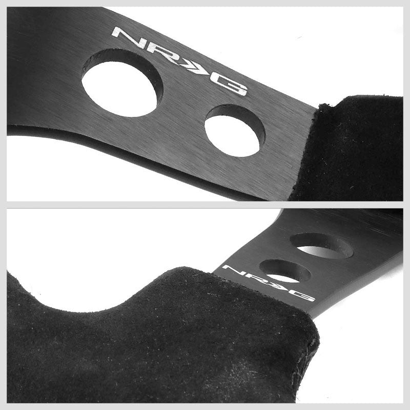 Black Round Holes/Yellow Stripe 350mm 3" Deep RST-006S-Y NRG Steering Wheel+Horn-Interior-BuildFastCar