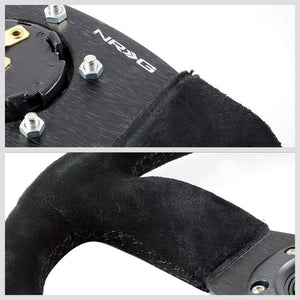 Black Suede/Spoke D-Shape Flat Bottom 320mm/330mm RST-009S NRG Steering Wheel-Steering Wheels & Accessories-BuildFastCar