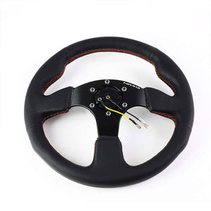 Black Thumb Grip/Red Stitch 320mm RST-012R-RS NRG Steering Wheel+Horn Button-Interior-BuildFastCar