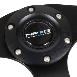 Black Thumb Grip Suede/Black Spoke 320mm RST-012S NRG Steering Wheel+Horn Button-Interior-BuildFastCar