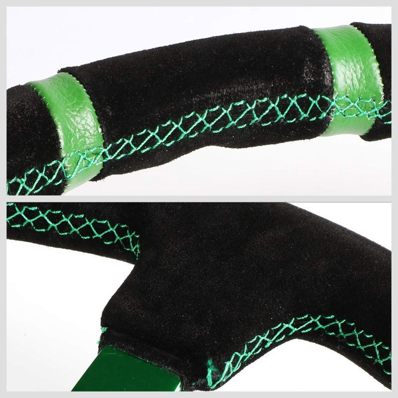 Green Round Holes/Stitch/Stripe 350mm 3" Deep RST-016S-GN NRG Steering Wheel-Interior-BuildFastCar