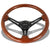 NRG RST-018BR-BK Brown Wood/BlackSlit Holes 3 Spoke Steering Wheel+Horn Button-Interior-BuildFastCar