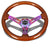 Brown Wood/Neo Chrome Slit Holes 350mm 3" Deep RST-018BR-MC NRG Steering Wheel-Interior-BuildFastCar