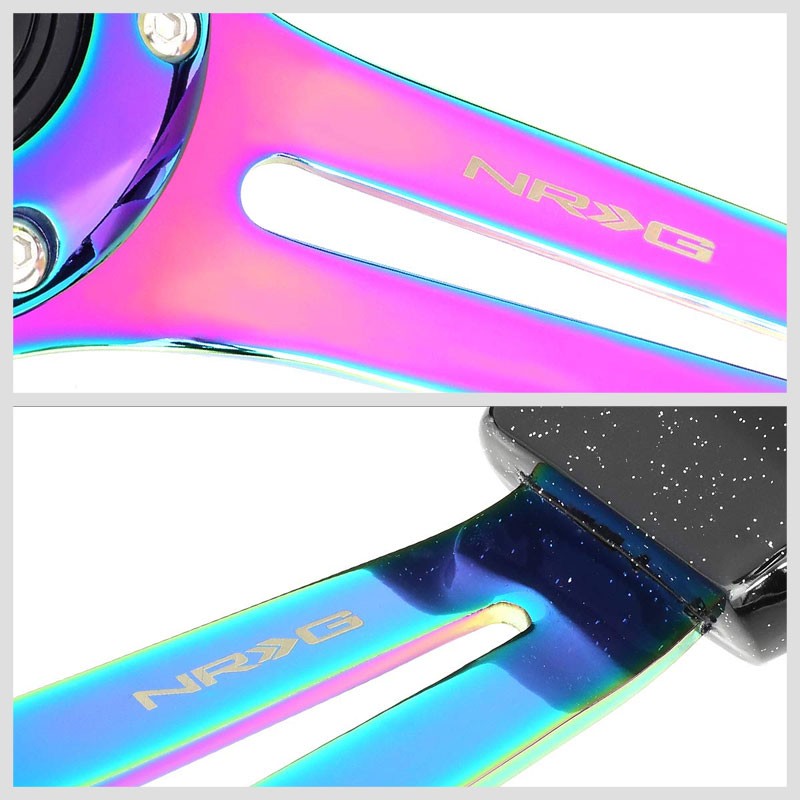 NRG RST-018BSB-MC Sparkle Wood/Neo Chrome3 Spoke Steering Wheel+Horn Button-Interior-BuildFastCar