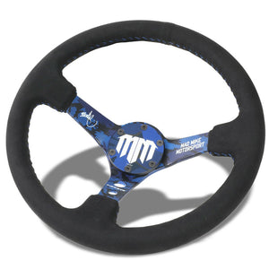 NRG RST-020MB-C-MM 350mm MadMike Blue Alcantara Steering Wheel RST-020MB-C-MM
