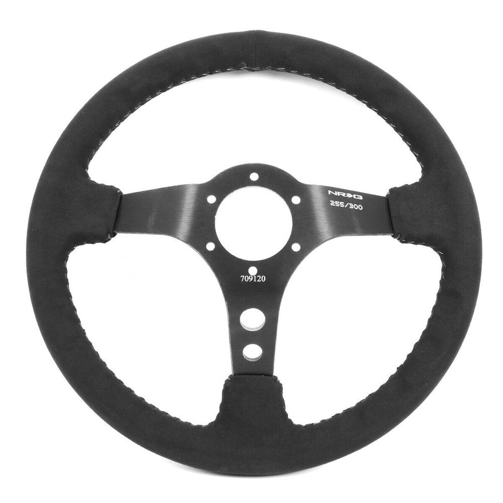 NRG RST-020MB-C-MM 350mm 3" Deep Dish MadMike Blue Alcantara Steering Wheel