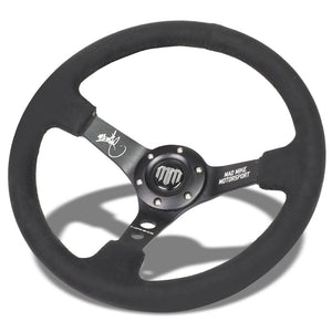 NRG RST-020MB-MM 350mm MadMike 3Spoke Black Alcantara Steering Wheel RST-020MB-MM