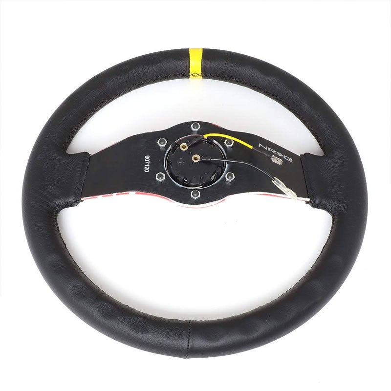 Red/White Rising Sun Spoke 310mm RST-021R-FLAG-Y NRG Steering Wheel+Horn Button-Interior-BuildFastCar