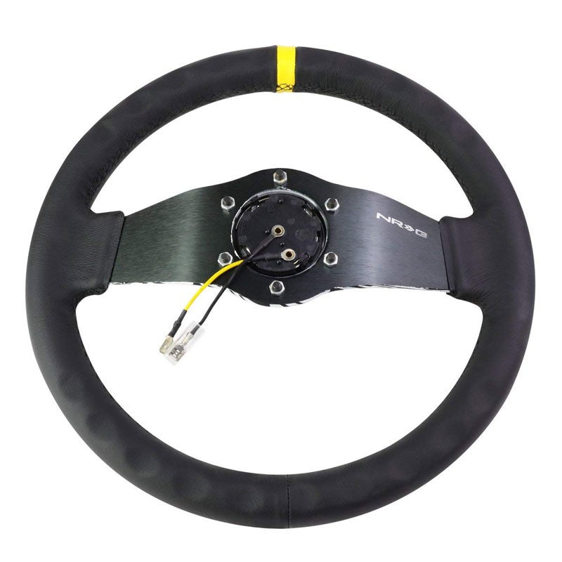 Black/White Cloud Waves 310mm RST-021R-WAVE-Y NRG Steering Wheel+Horn Button-Interior-BuildFastCar