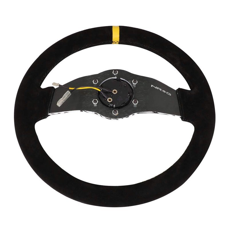 Black/White Cloud Waves 310mm RST-021S-WAVE-Y NRG Steering Wheel+Horn Button-Interior-BuildFastCar