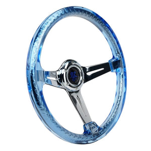 NRG RST-027CH-BL Universal MATSURI Blue/Twisted Chrome Steering Wheel