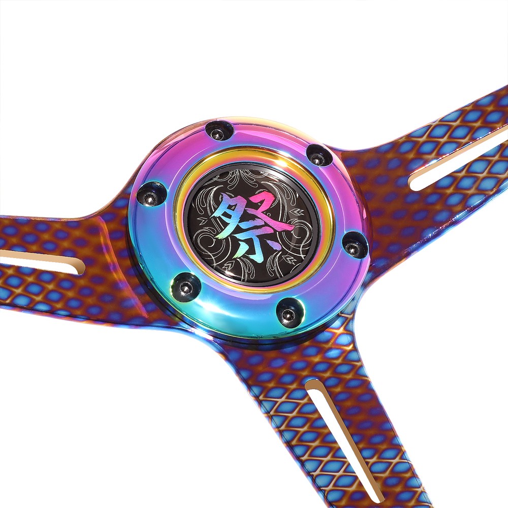 NRG Innovations RST-027GM-BL Universal MATSURI Blue/Neochrome Steering Wheel