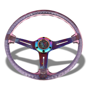 NRG 350mm Universal MATSURI 3-Spoke Purple Neochrome Steering Wheel NRG-RST-027GM-PP