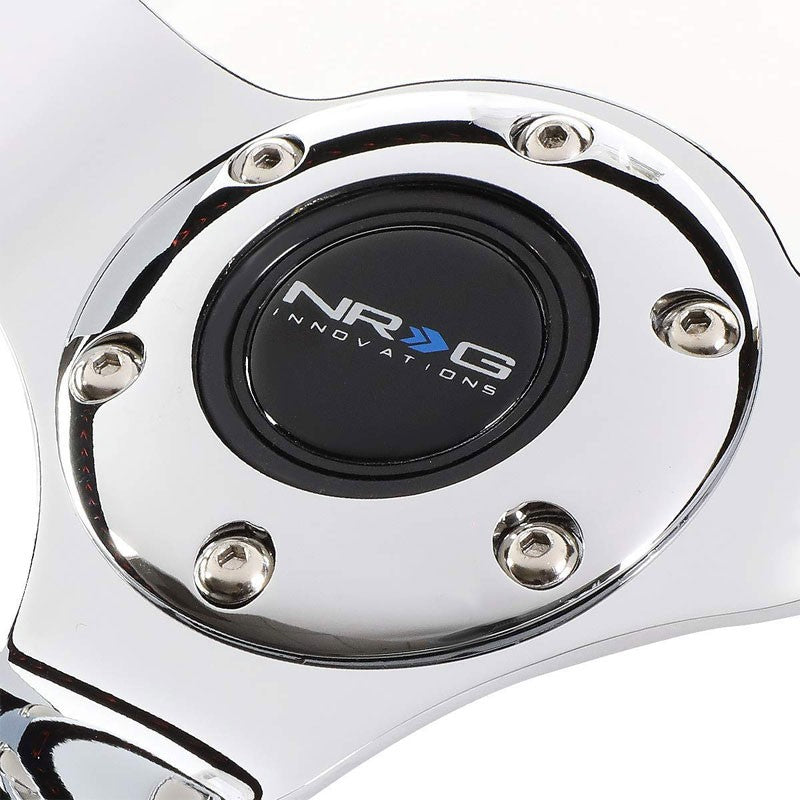 Black Suede/Red Stitch Vintage 350mm 3" Deep RST-036CH-S NRG Steering Wheel+Horn-Interior-BuildFastCar