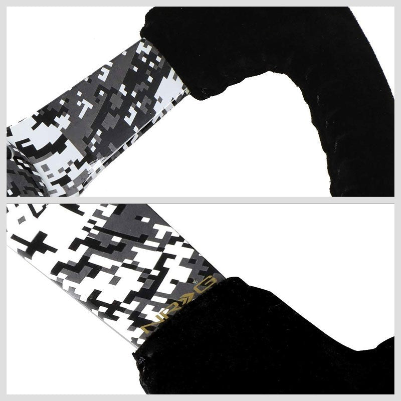 Suede/Black/White Winter Camo 350mm 3" Deep RST-036DC-S NRG Steering Wheel+Horn-Interior-BuildFastCar