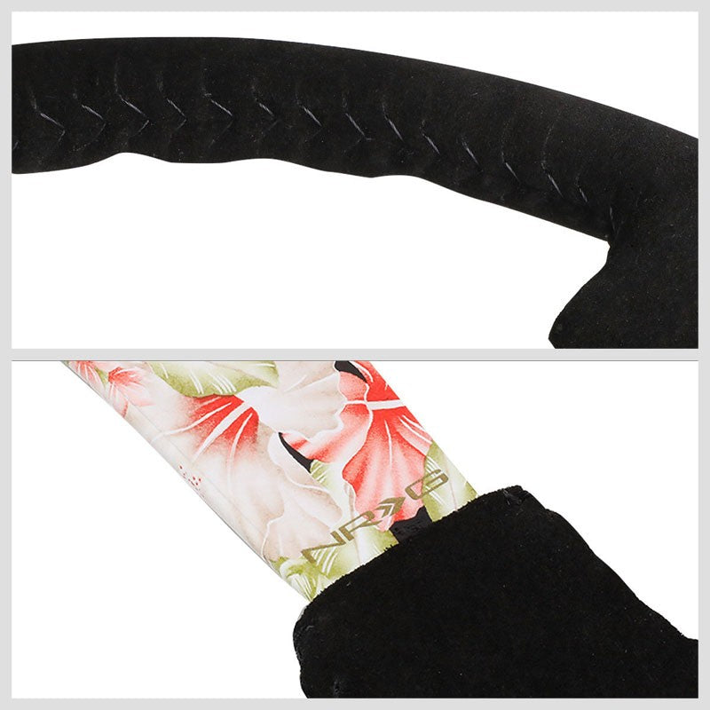 Suede/Quadcolor Floral Spoke 350mm 3" Deep RST-036FL-S NRG Steering Wheel+Horn-Interior-BuildFastCar