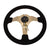 Black Suede/Gold Spoke Vintage 350mm 3" Deep RST-036GD-S NRG Steering Wheel+Horn-Interior-BuildFastCar