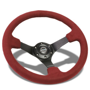 NRG RST-036MB-BUA 350mm 3 Spoke Burgundy Alcantara Steering Wheel RST-036MB-BUA