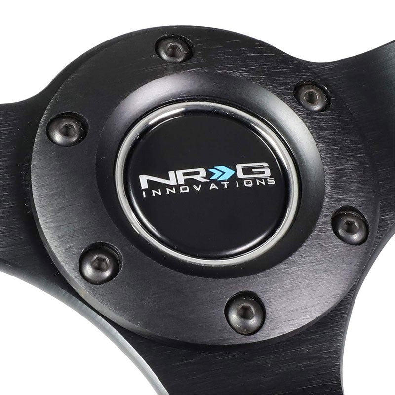 Black Suede 350mm 3" Deep RST-036MB-S-BK "ODI" Bakchis Inspired NRG Steer Wheel-Interior-BuildFastCar