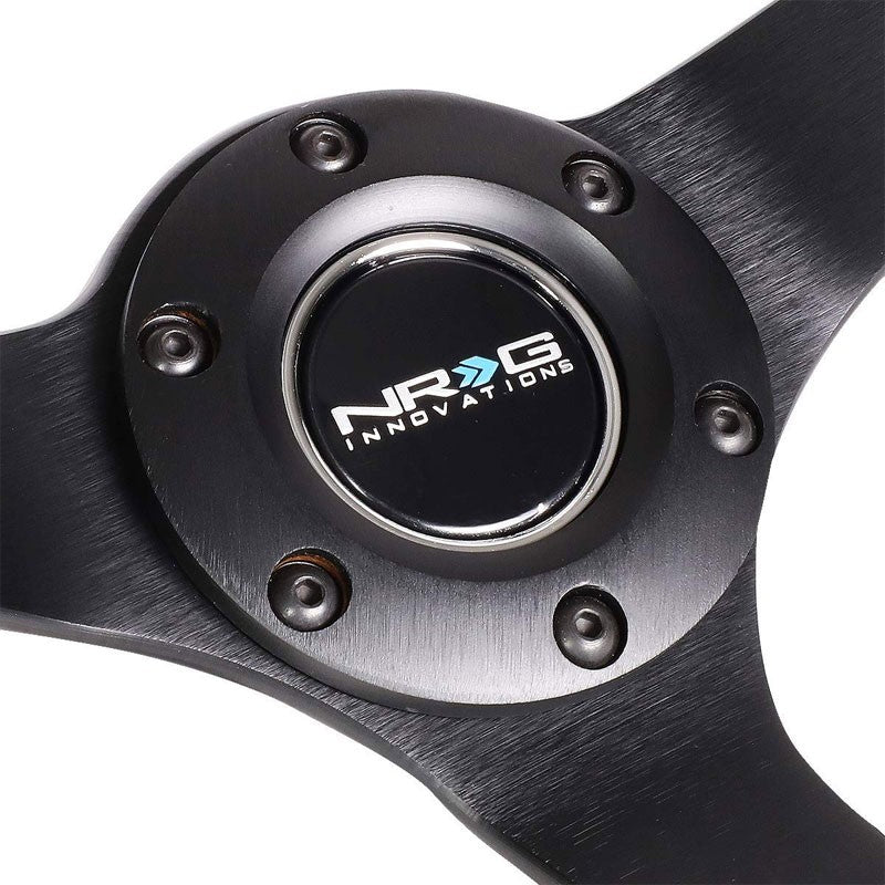 Red Stitch 350mm 3" Deep RST-036MB-S-RD "ODI" Bakchis Inspired NRG Steer Wheel-Interior-BuildFastCar