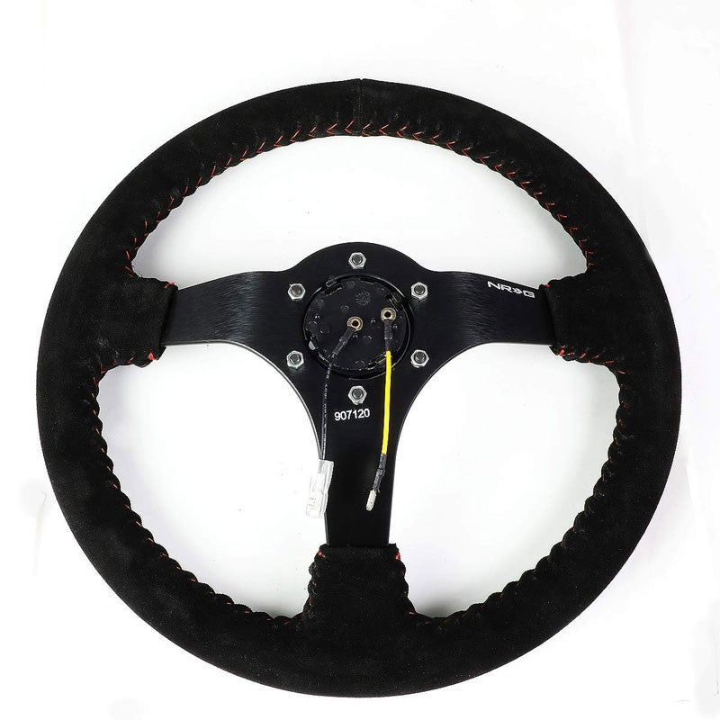 Red Stitch 350mm 3" Deep RST-036MB-S-RD "ODI" Bakchis Inspired NRG Steer Wheel-Interior-BuildFastCar