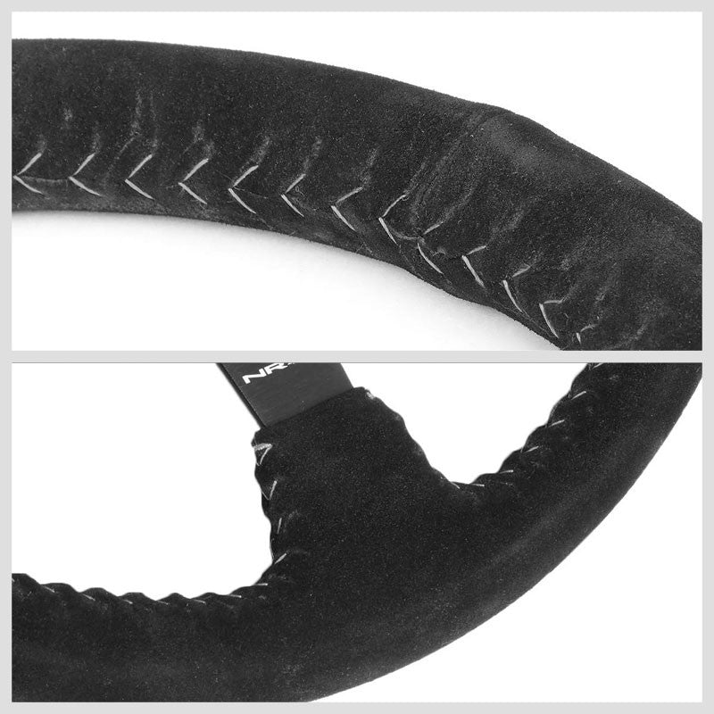 Silver Stitch 350mm 3" Deep RST-036MB-S-SL "ODI" Bakchis Inspired Steering Wheel-Interior-BuildFastCar