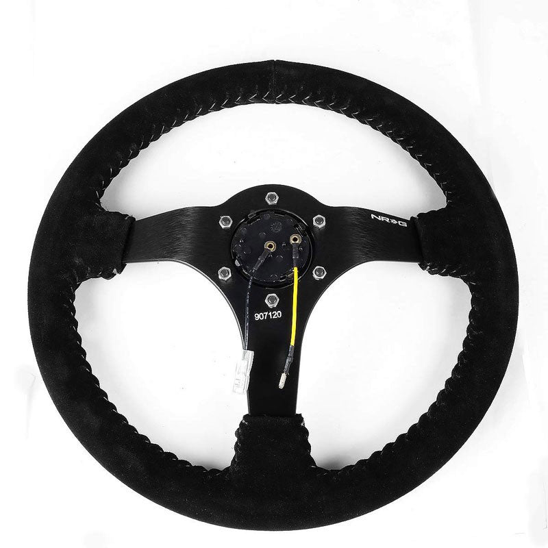 Silver Stitch 350mm 3" Deep RST-036MB-S-SL "ODI" Bakchis Inspired Steering Wheel-Interior-BuildFastCar