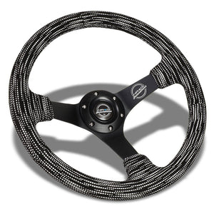 NRG RST-036MB-SA-H 350mm 3 Spoke Black Micro Fiber Steering Wheel RST-036MB-SA-H