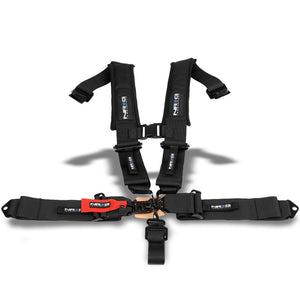 NRG SBH-5PCBK-620 5Point Latch Link Black SFI 16.1 Seat Belt Harness W/Cushion-Seats & Components-BuildFastCar