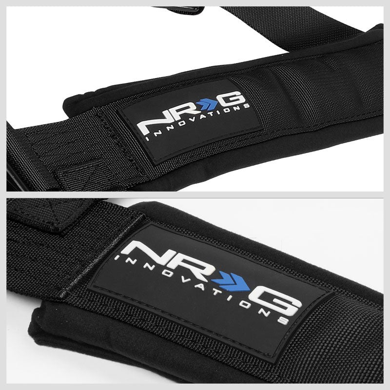 NRG SBH-5PCBK-620 5Point Latch Link Black SFI 16.1 Seat Belt Harness W/Cushion-Seats & Components-BuildFastCar