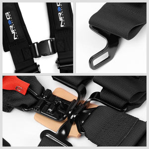 NRG SBH-5PCBK-620 5Point Latch Link Black SFI 16.1 Seat Belt Harness W/Cushion-Seats & Components-BuildFastCar