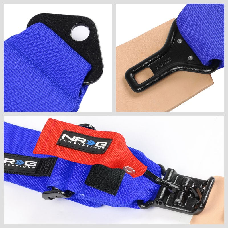 NRG SBH-5PCBL-620 5Point Latch Link Blue SFI 16.1 Race Seat Belt Harness Cushion-Seats & Components-BuildFastCar