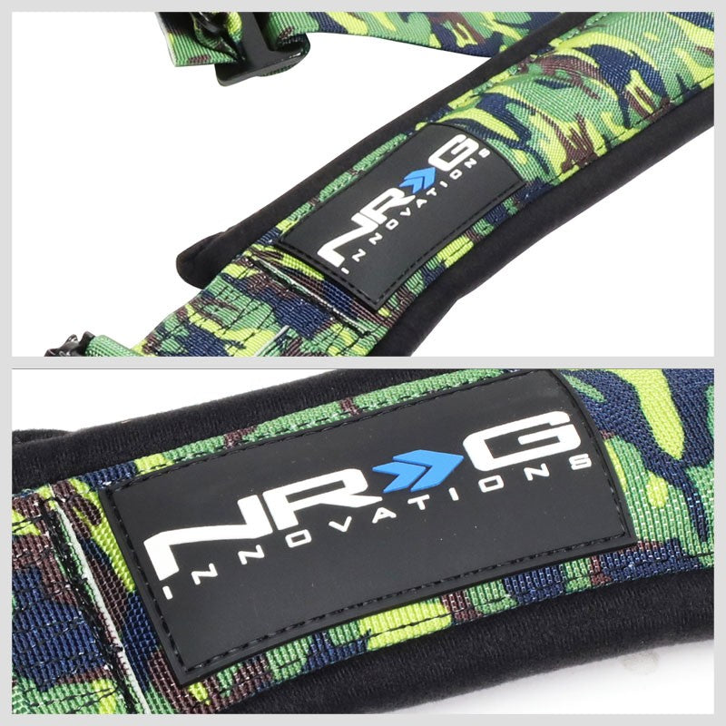 NRG SBH-5PCCAMO-620 5-Point Latch Link Green Camo SFI 16.1 Seat Belt Harness-Seats & Components-BuildFastCar