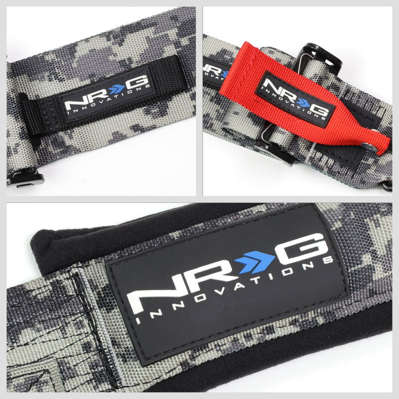 NRG SBH-5PCDCAMO-GY-620 5P Latch Link Digital Camo SFI 16.1 Seat Belt Harness-Seats & Components-BuildFastCar