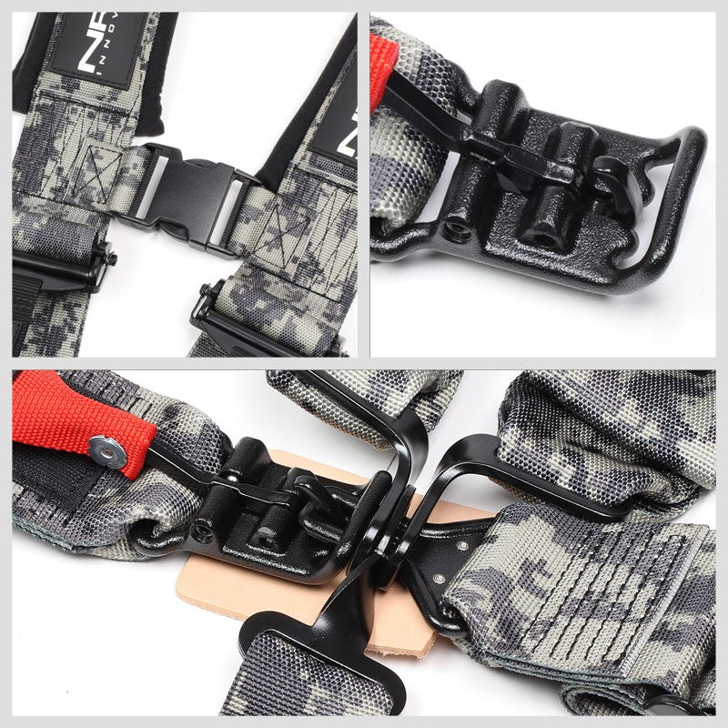 NRG SBH-5PCDCAMO-GY-620 5P Latch Link Digital Camo SFI 16.1 Seat Belt Harness-Seats & Components-BuildFastCar